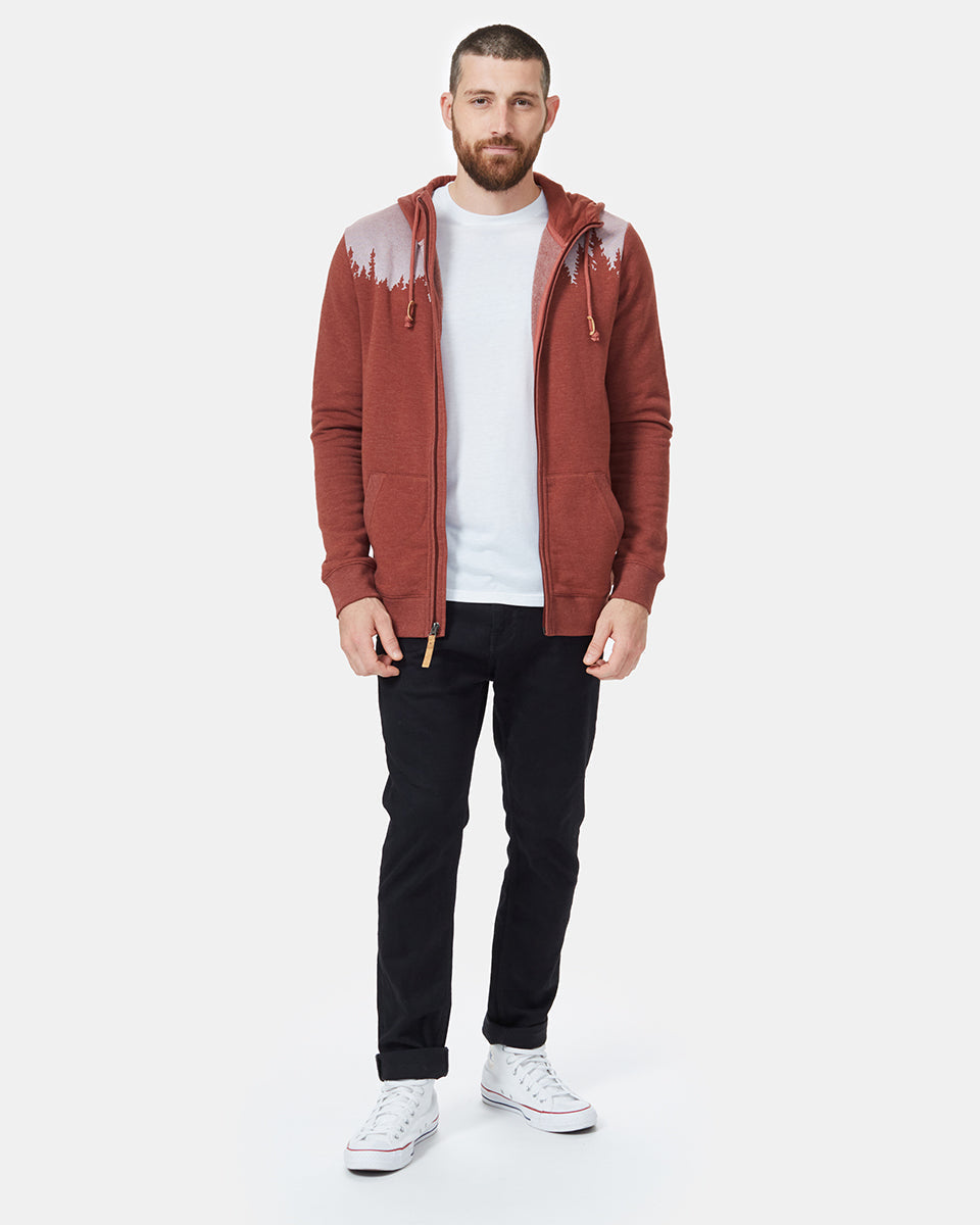 Tentree Juniper Zip Hoodie - Cherry Mahogany Heather