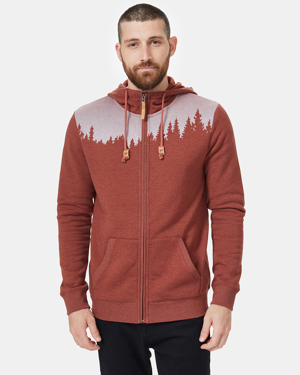 Tentree Juniper Zip Hoodie - Cherry Mahogany Heather