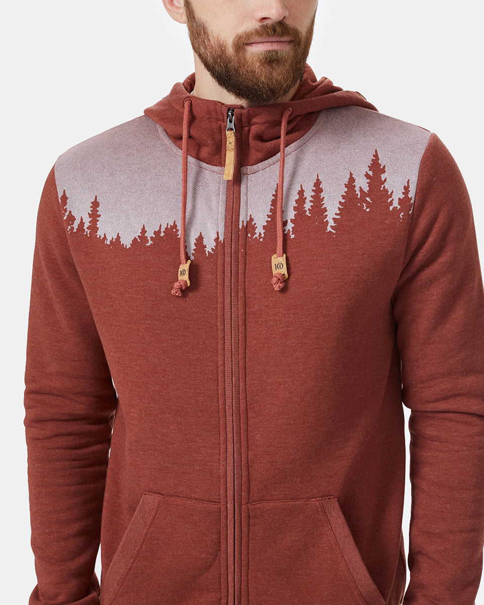 Tentree Juniper Zip Hoodie - Cherry Mahogany Heather