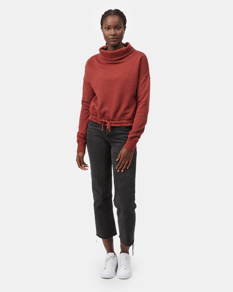 Tentree Speckled Cowl Neck Fleece - Mesa Red Fleck