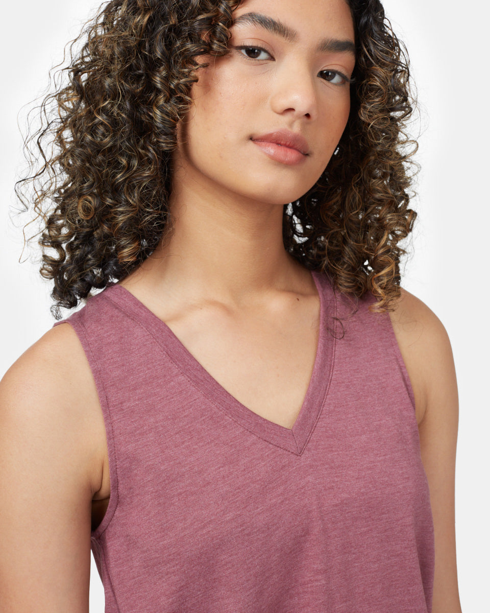 Tentree TreeBlend V-Neck Tank - Crushed Berry