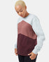 Tentree Women's Treefleece Chevron Crew - Hi Rise Grey Heather Mesa Red Mulberry