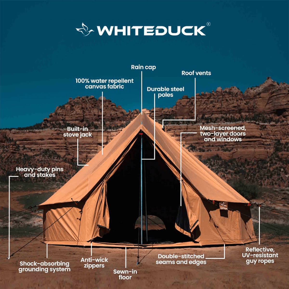 White Duck USED - 20' Regatta Bell Tent - Desert Red
