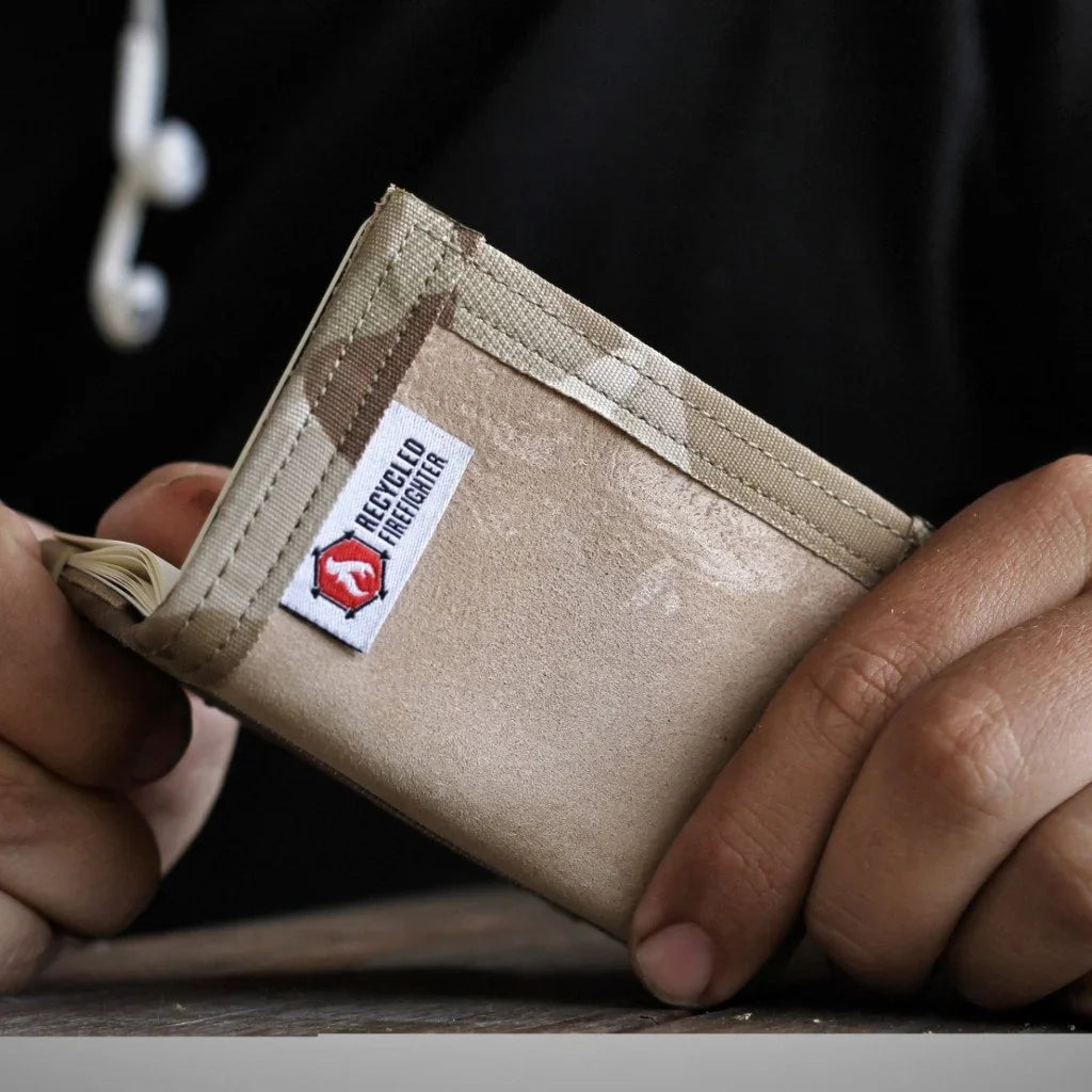 Recycled Firefighter Rookie Wallet - Combat Boot Leather Edition — product view 12