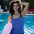 Free Country Women's Textured Mesh Side Tie Blouson Tankini Top