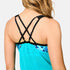 Free Country Women's Textured Mesh Side Tie Blouson Tankini Top