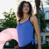 Free Country Women's Textured Mesh Side Tie Blouson Tankini Top