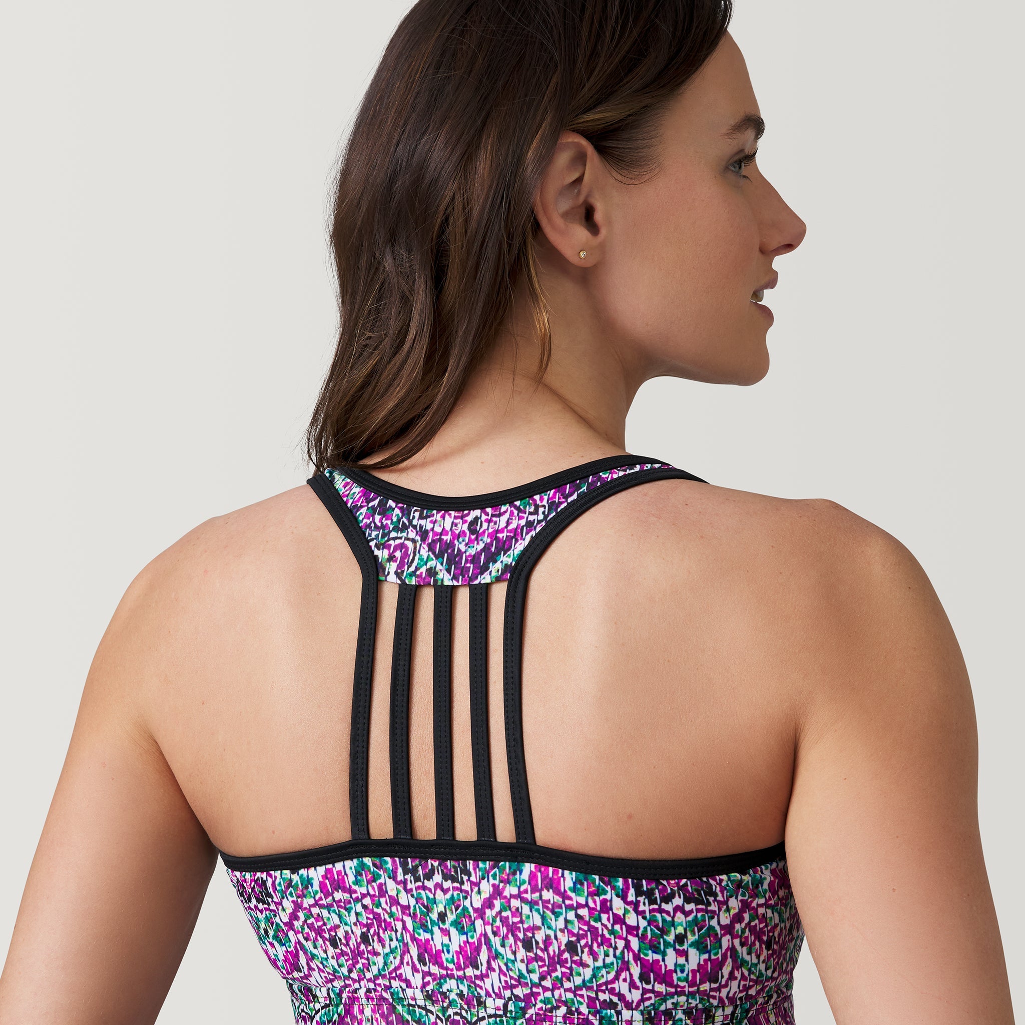 Free Country Women's Mosaic Mirage Lace Up Racerback Tankini Top