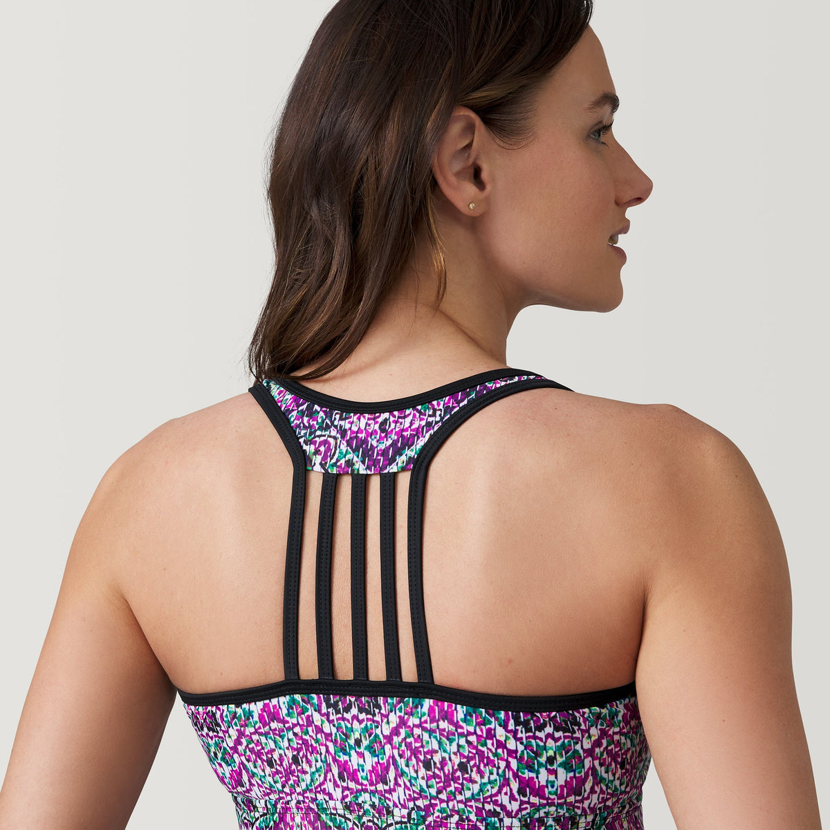 Free Country Women's Mosaic Mirage Lace Up Racerback Tankini Top
