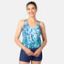 Free Country Women's Cascading Skin Double Strap Cut Out Blouson Tankini Top