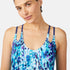 Free Country Women's Cascading Skin Double Strap Cut Out Blouson Tankini Top