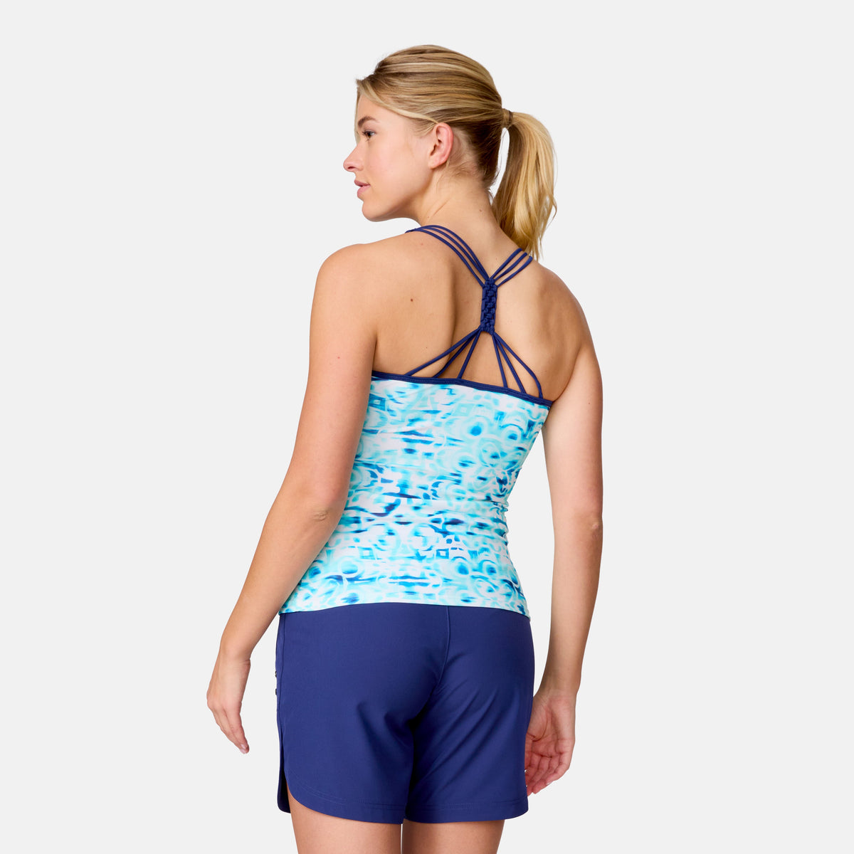 Free Country Women's Mirage Macrame Back Tankini Top