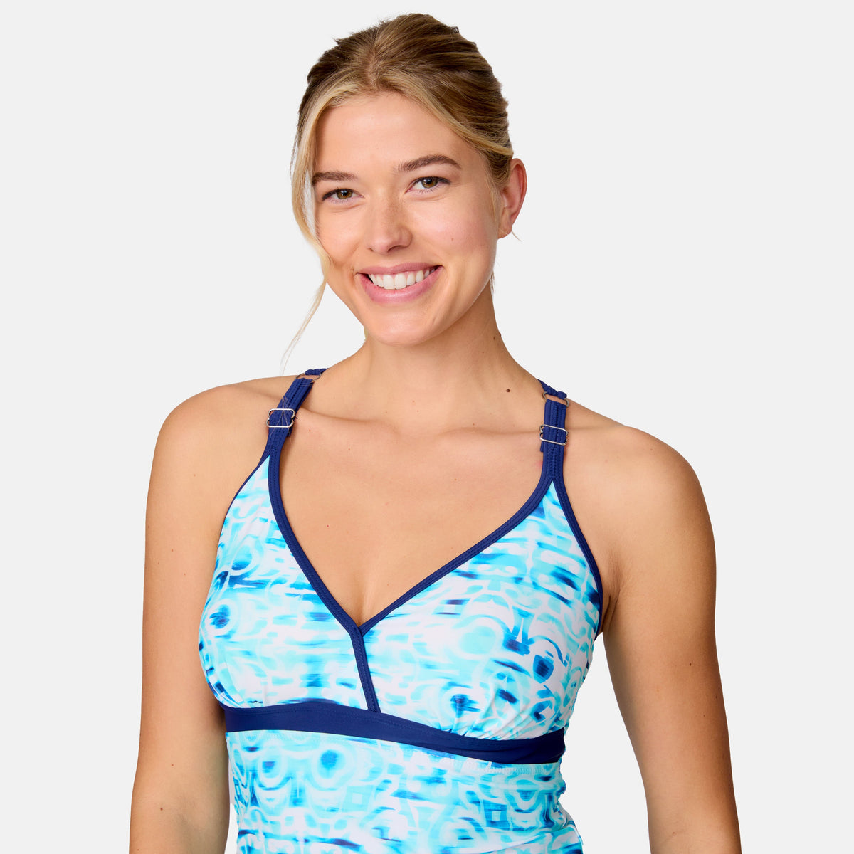 Free Country Women's Mirage Macrame Back Tankini Top