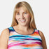 Free Country Women's Plus Size Horizon Full Side Shirring Tankini Top
