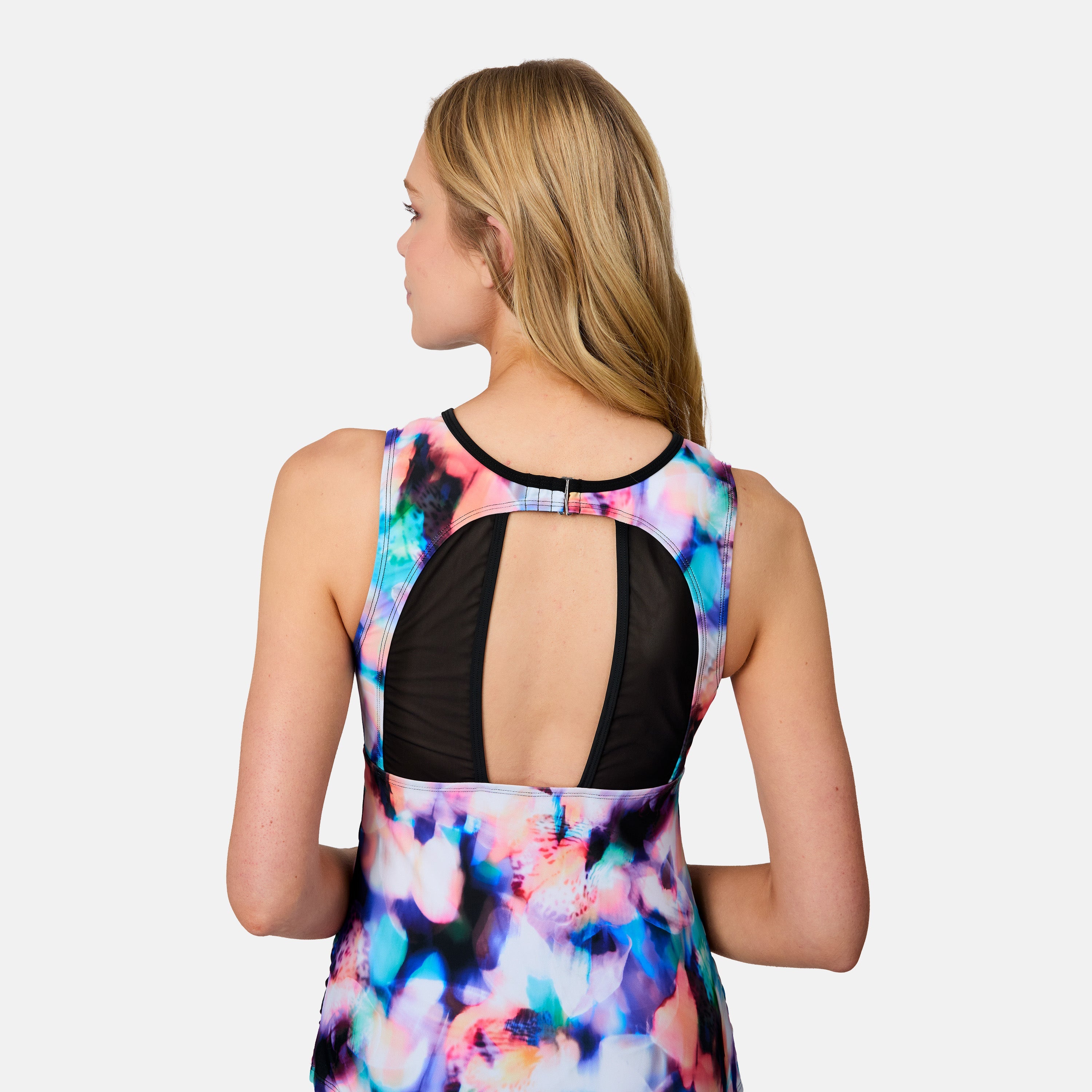 Free Country Women's Dreamy Floral Mesh V-Neck Tankini Top