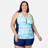 Free Country Women's Plus Size Mirage Mesh Racerback Tankini Top