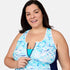 Free Country Women's Plus Size Mirage Mesh Racerback Tankini Top