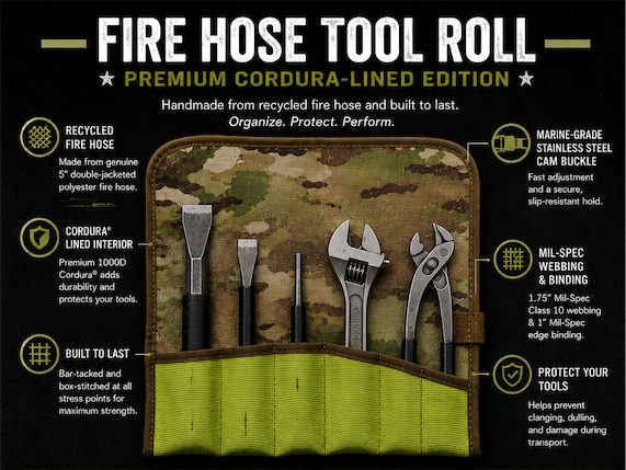 Recycled Firefighter Fire Hose Tool Roll - Premium — product view 4