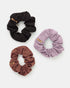 Tentree Upcycled TreenBlend Scrunchies - Lilac Chalk Heather Sepia Heather Meteorite Black Heather