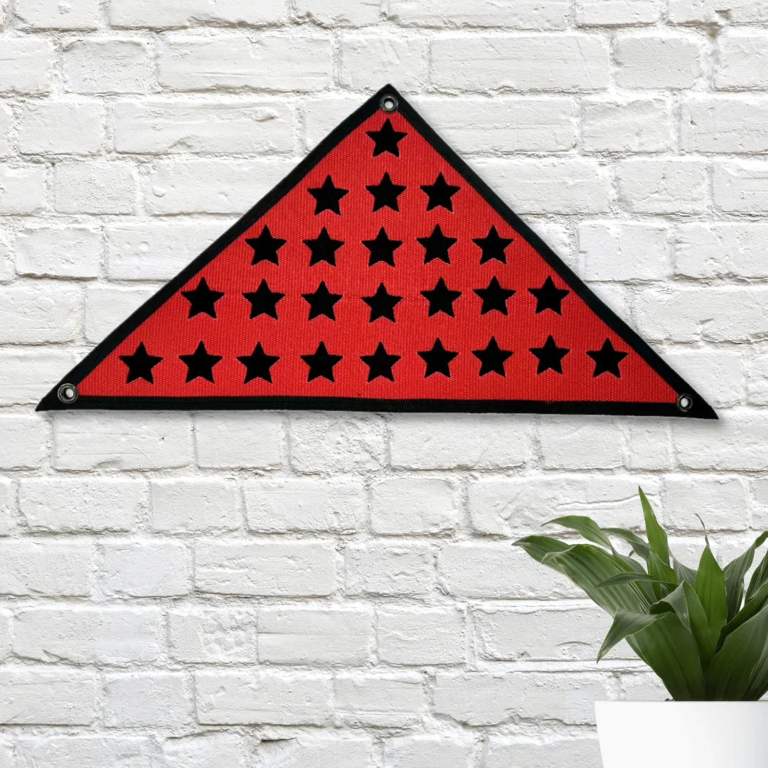 Recycled Firefighter Service Star Triangle Flag - Fire Hose — product view 3