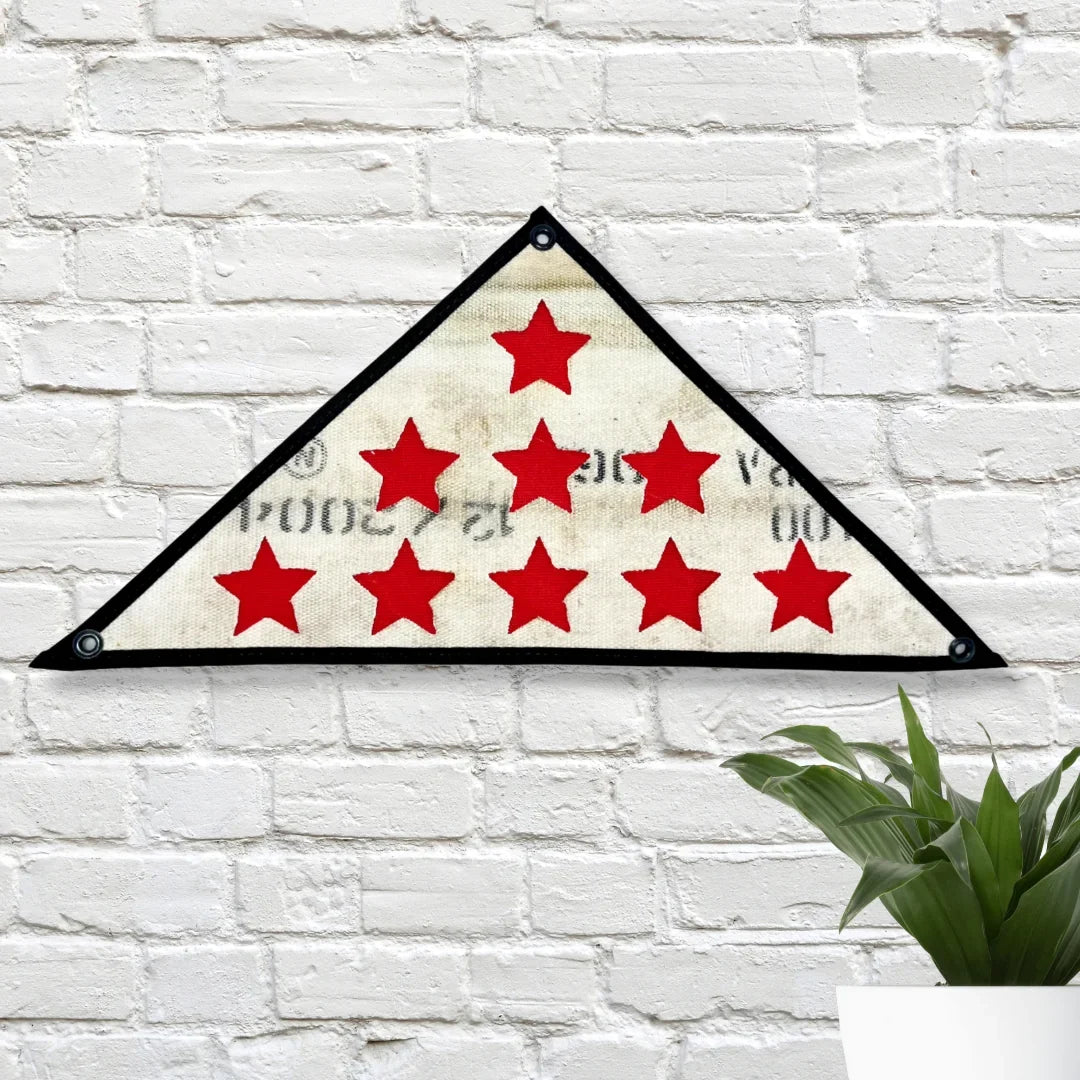 Recycled Firefighter Service Star Triangle Flag - Fire Hose — product view 4