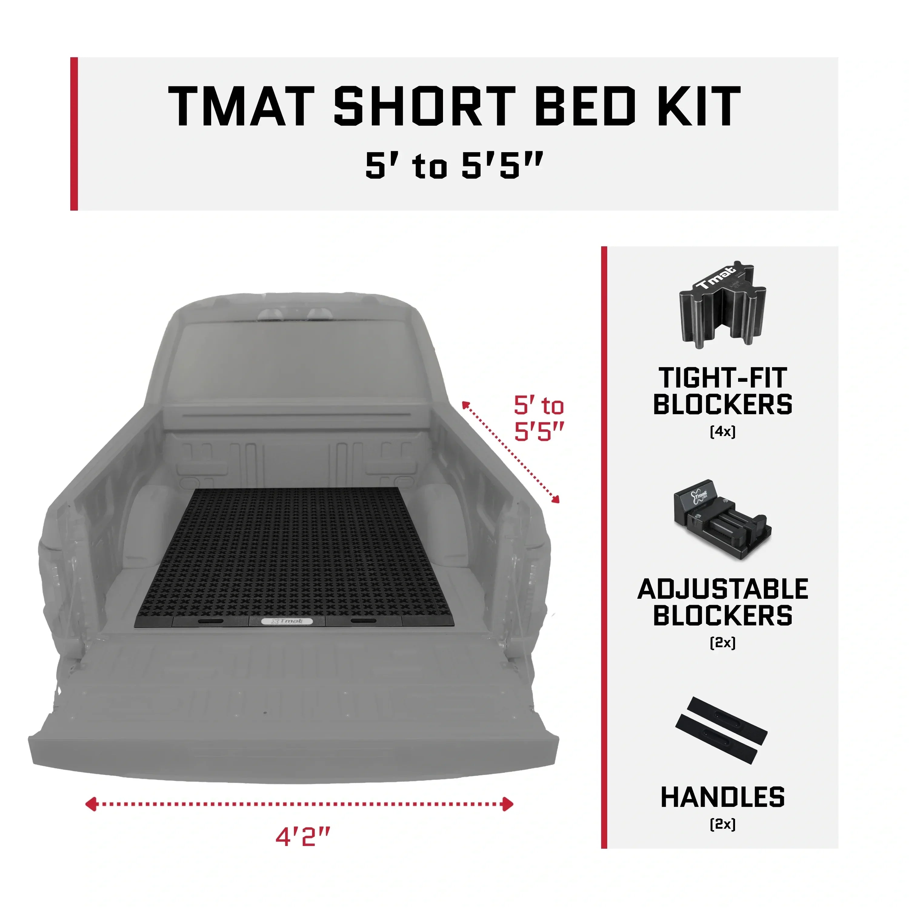 Tmat 64 x 50 in Truck Bed Organizer Kit – 5 ft–5 ft 5 in Beds