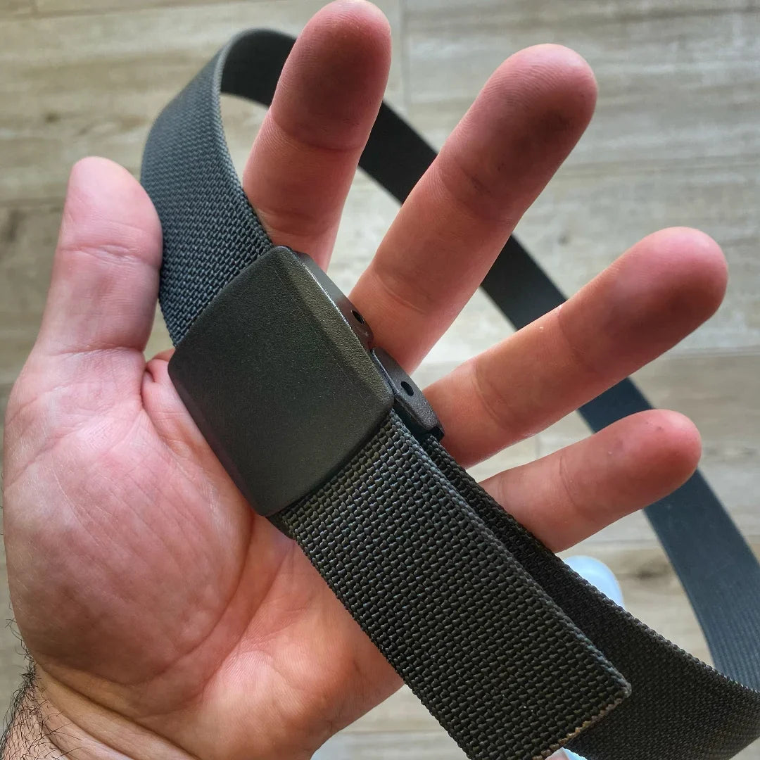 Recycled Firefighter Single Layer EDC Belt - Plastic Ykk Buckle — product view 4