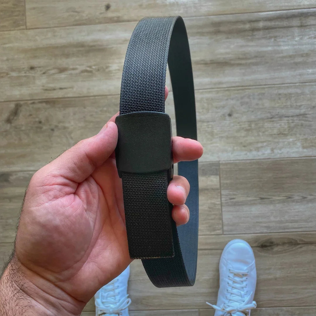 Recycled Firefighter Single Layer EDC Belt - Plastic Ykk Buckle — product view 5