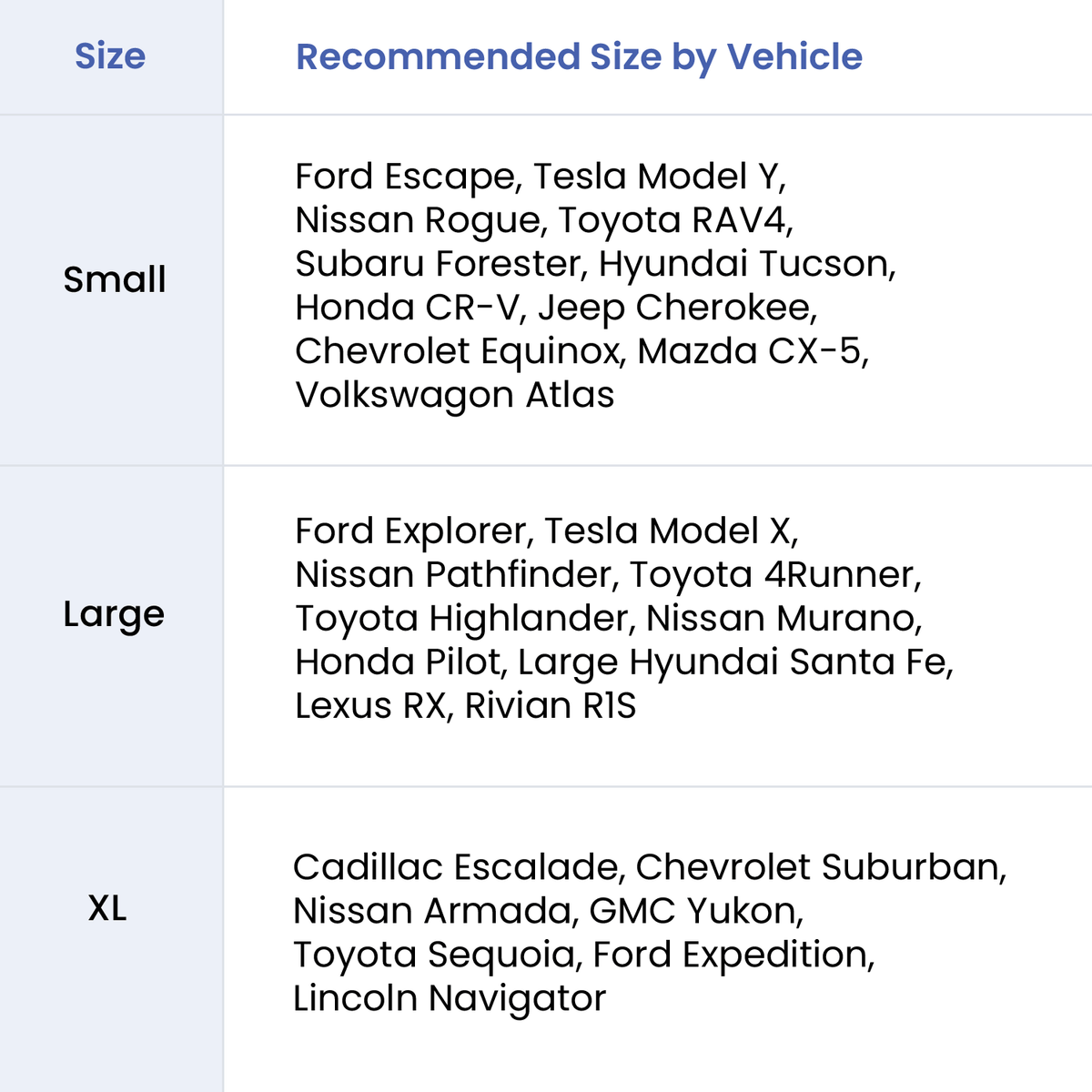 4Knines SUV cargo liner size comparison guide