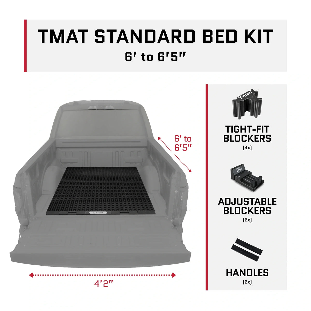 Tmat 76 x 50 in Truck Bed Organizer Kit – 6 ft–6 ft 5 in Beds