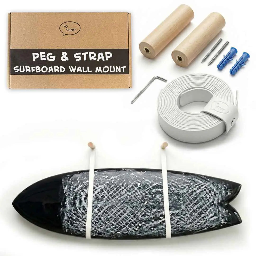 Surfboard Wall Mount - Peg & Leather Strap by Ho Stevie!