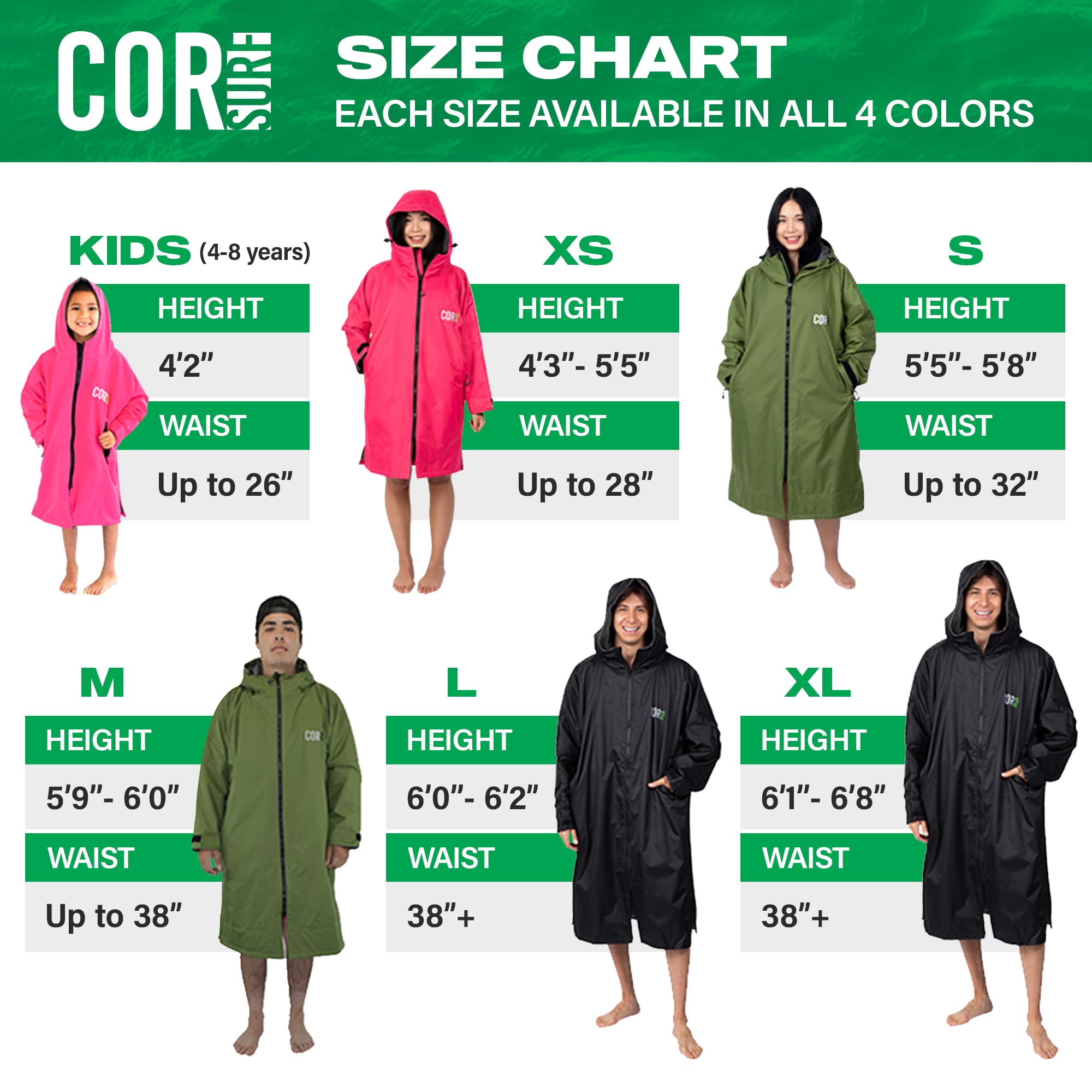 COR Surf Waterproof Swim Parka (COR Green) — view 2