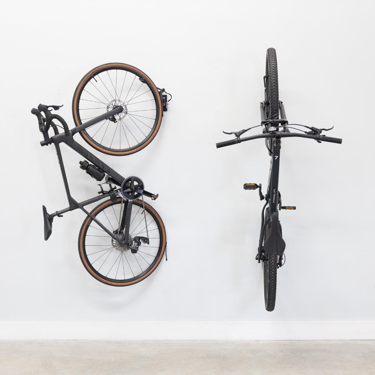 Swivel Mount Bike Storage Rack | 2 Bike Garage Wall Hooks - product view 1