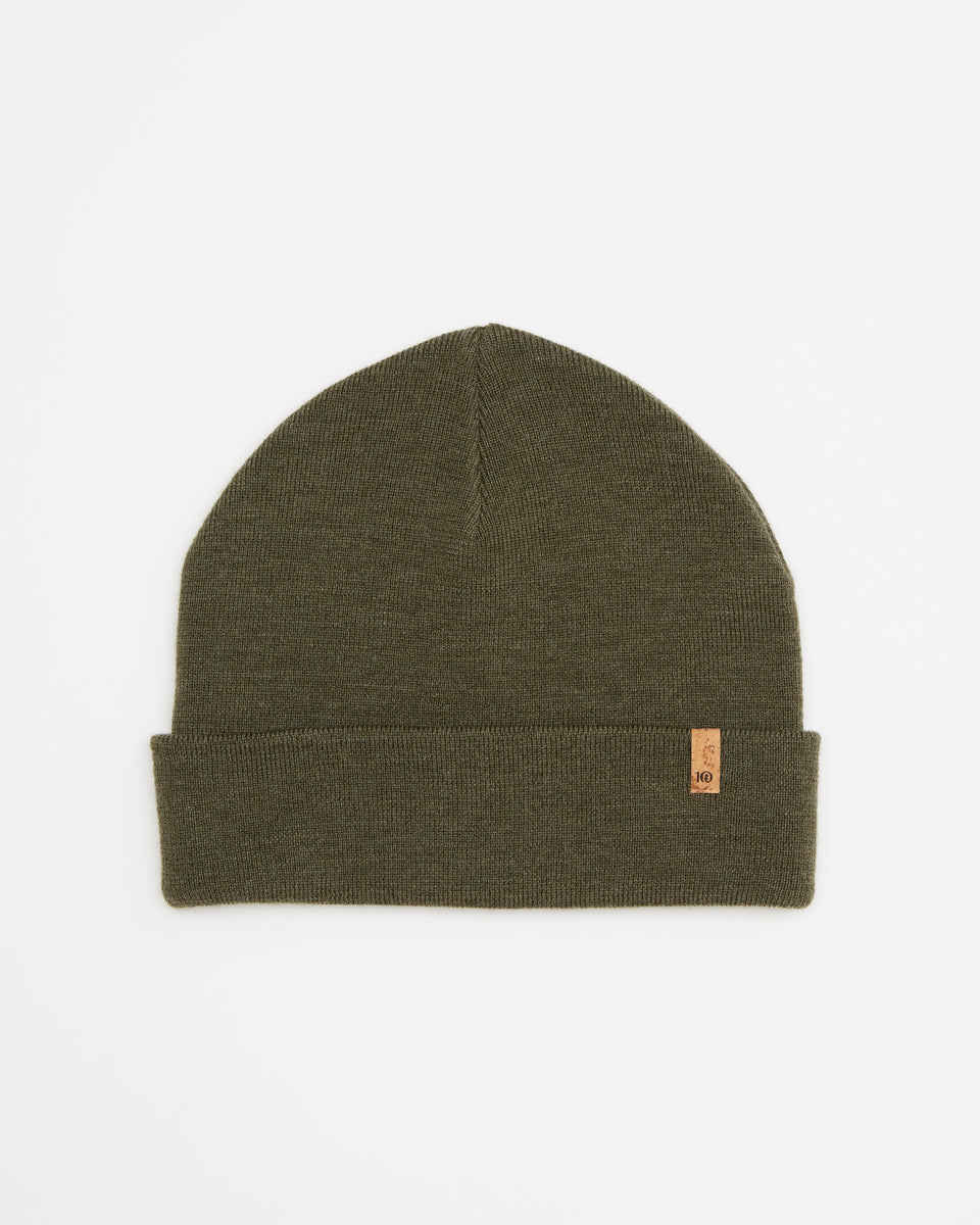 Tentree Wool Kurt Beanie - Black Olive Green