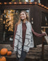 Tentree Cotton Geo Blanket Scarf - Gargoyle Grey_Elm White