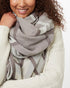 Tentree Cotton Geo Blanket Scarf - Gargoyle Grey_Elm White
