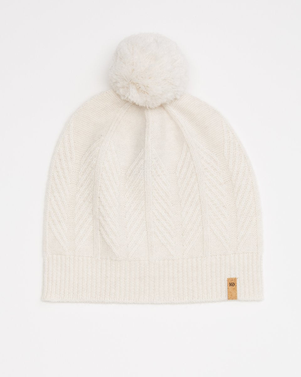 Tentree Wool Tree Cable Beanie - Elm White Heather