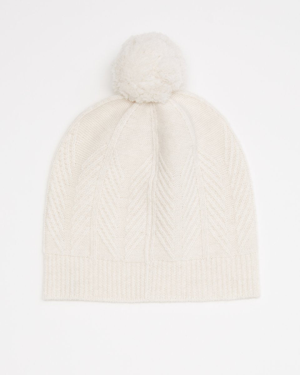 Tentree Wool Tree Cable Beanie - Elm White Heather
