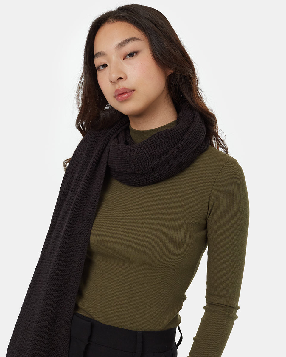 Tentree Jersey Knit Scarf - Meteorite Black
