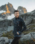 Tentree Oberon Zip Hoodie - Dark Ocean Blue_Meteorite Black Leaves Aop