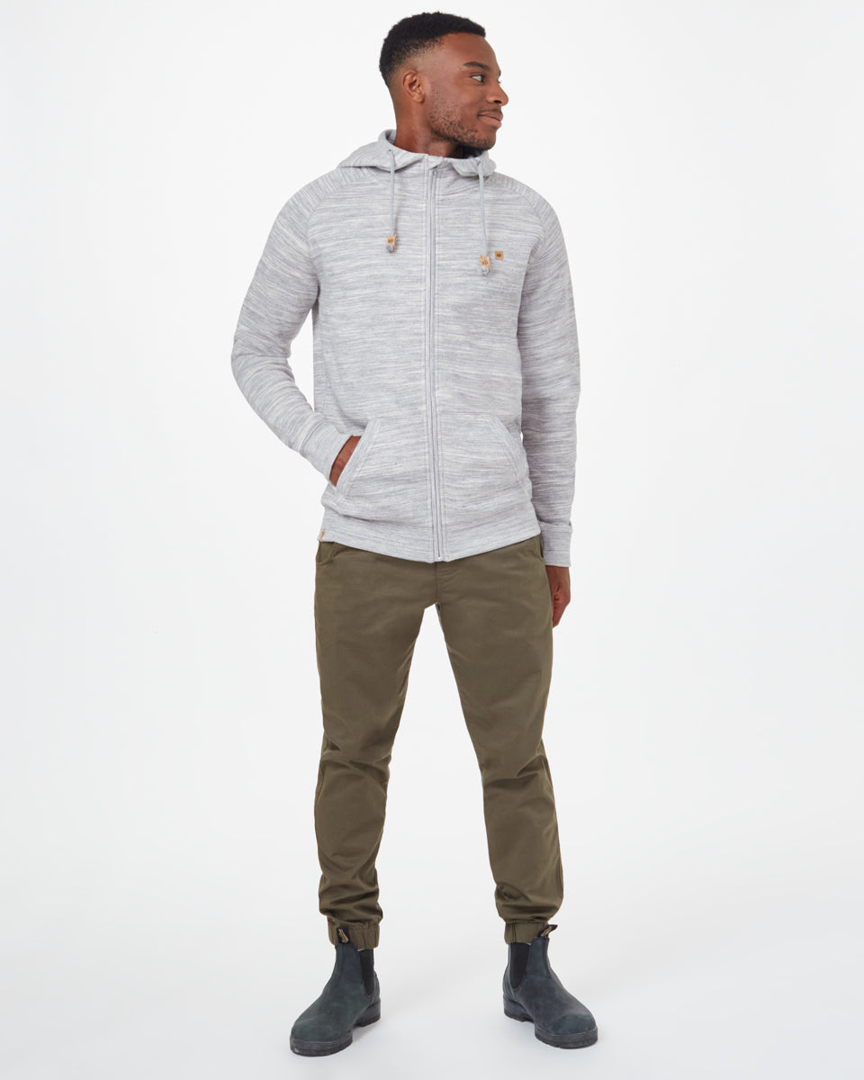 Tentree Oberon Zip Hoodie - Hi Rise Grey Space Dye