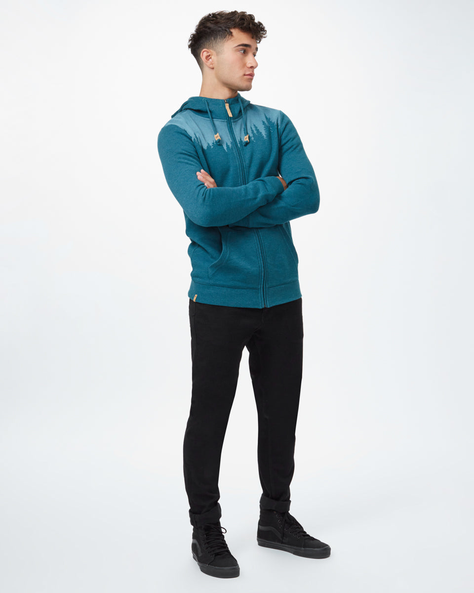 Tentree Juniper Zip Hoodie - Deep Teal Heather