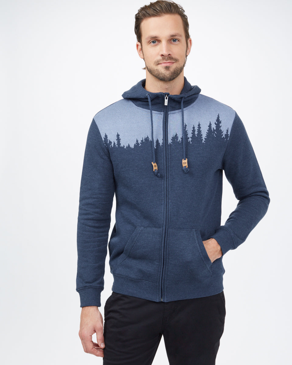 Tentree Juniper Zip Hoodie - Dress Blue Heather