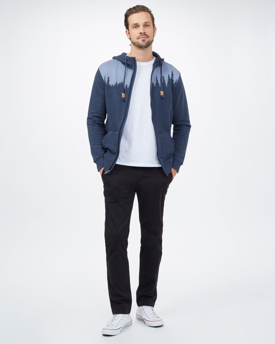 Tentree Juniper Zip Hoodie - Dress Blue Heather