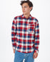 Tentree Benson Flannel Shirt - Dark Ocean Blue Campfire Plaid