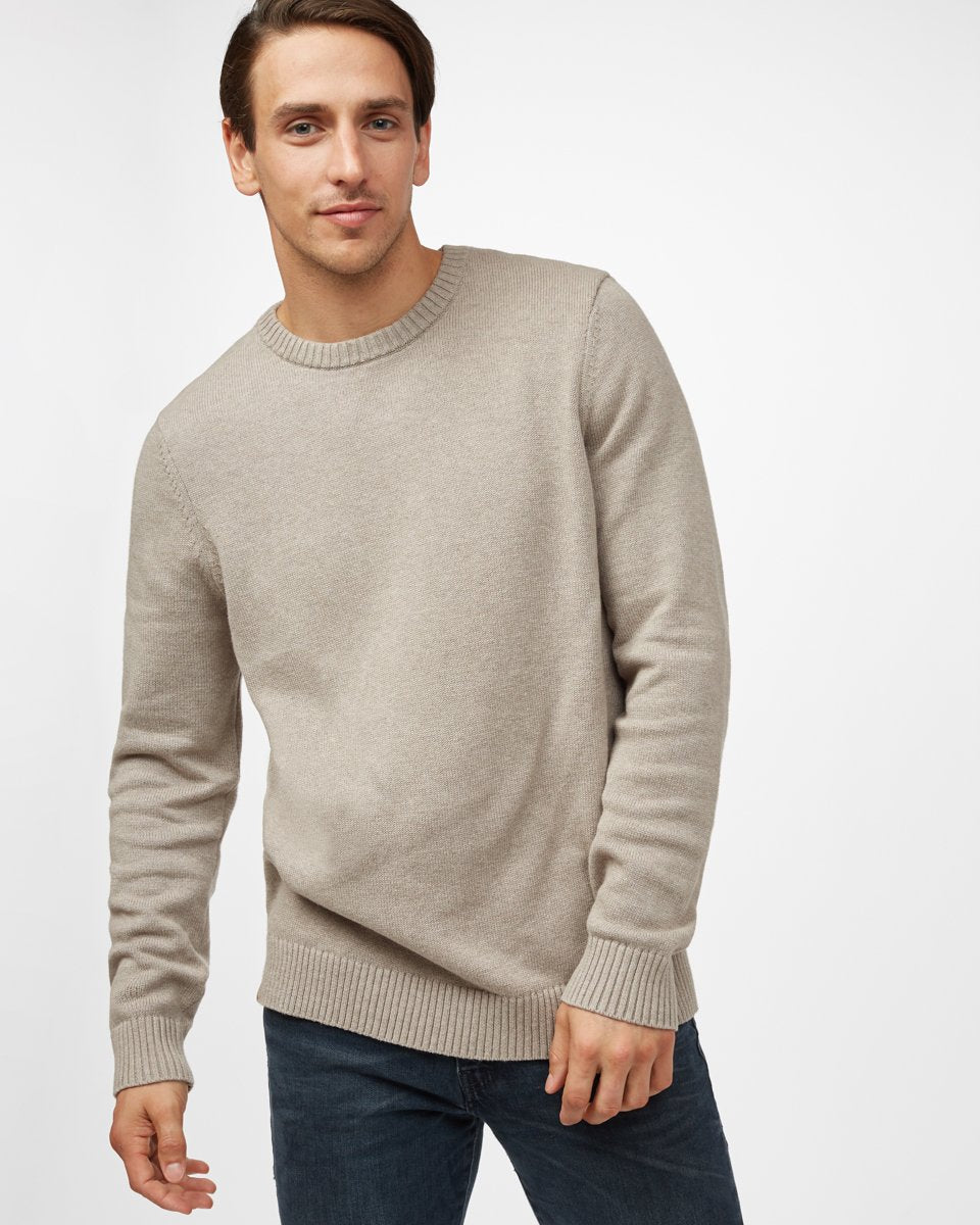 Tentree Highline Crew Sweater - Desert Taupe Heather