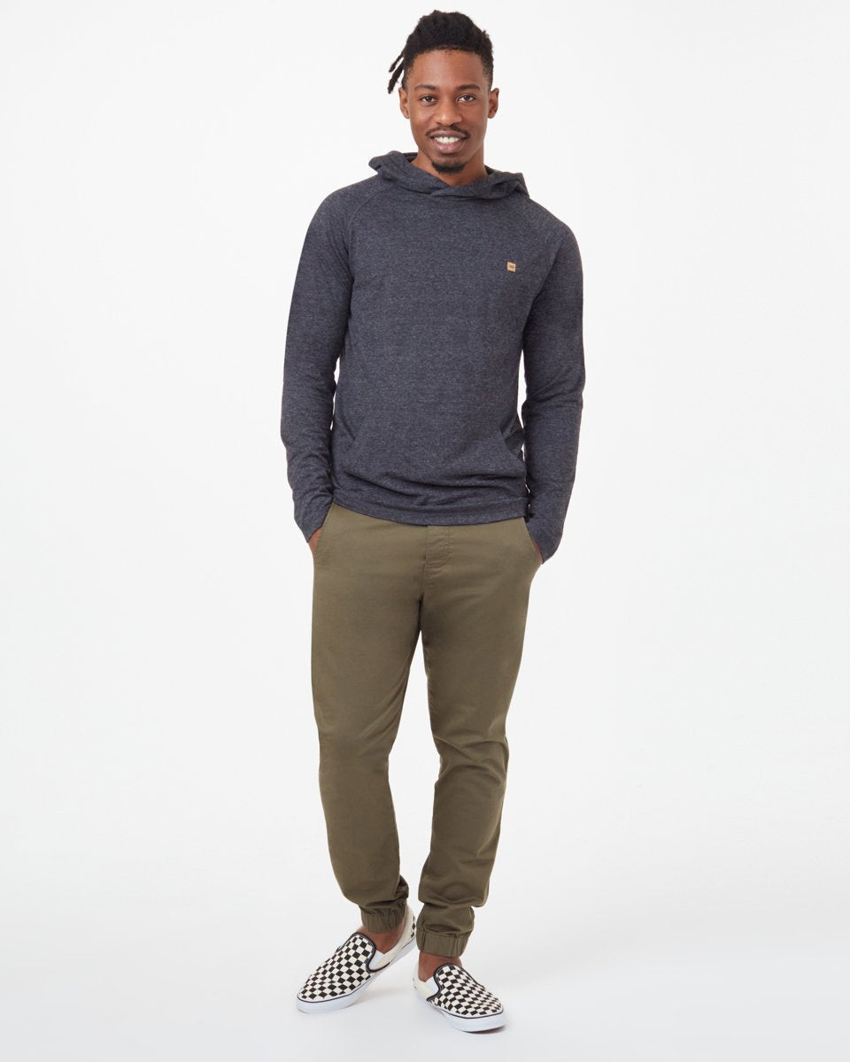 Tentree Hemp Boulder Hooded Longsleeve - Meteorite Black