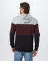 Tentree TreeFleece Blocked Reynard Hoodie - Hi Rise Grey Heather Mulberry Meteorite Black