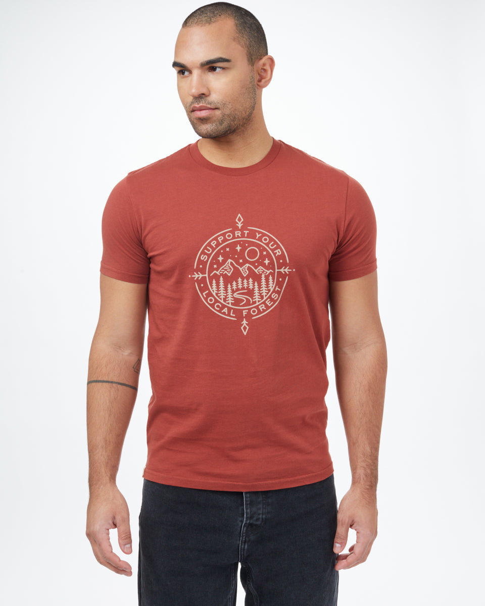 Tentree Organic Cotton Support T-Shirt - Henna Red