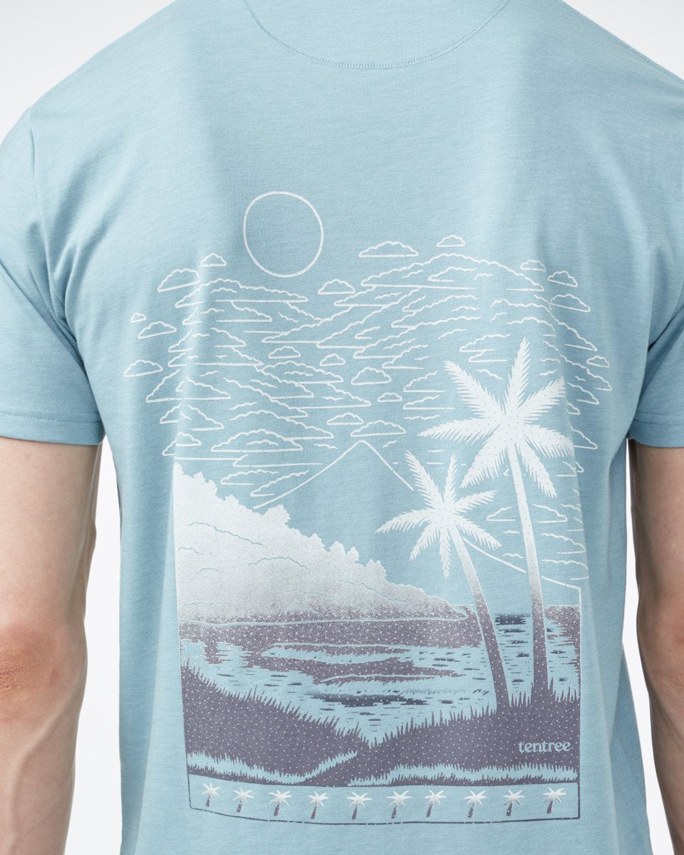 Tentree Volcano Views T-Shirt - Tourmaline Blue Heather